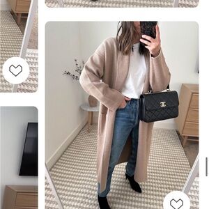 Mango Long Tan Coat in excellent condition